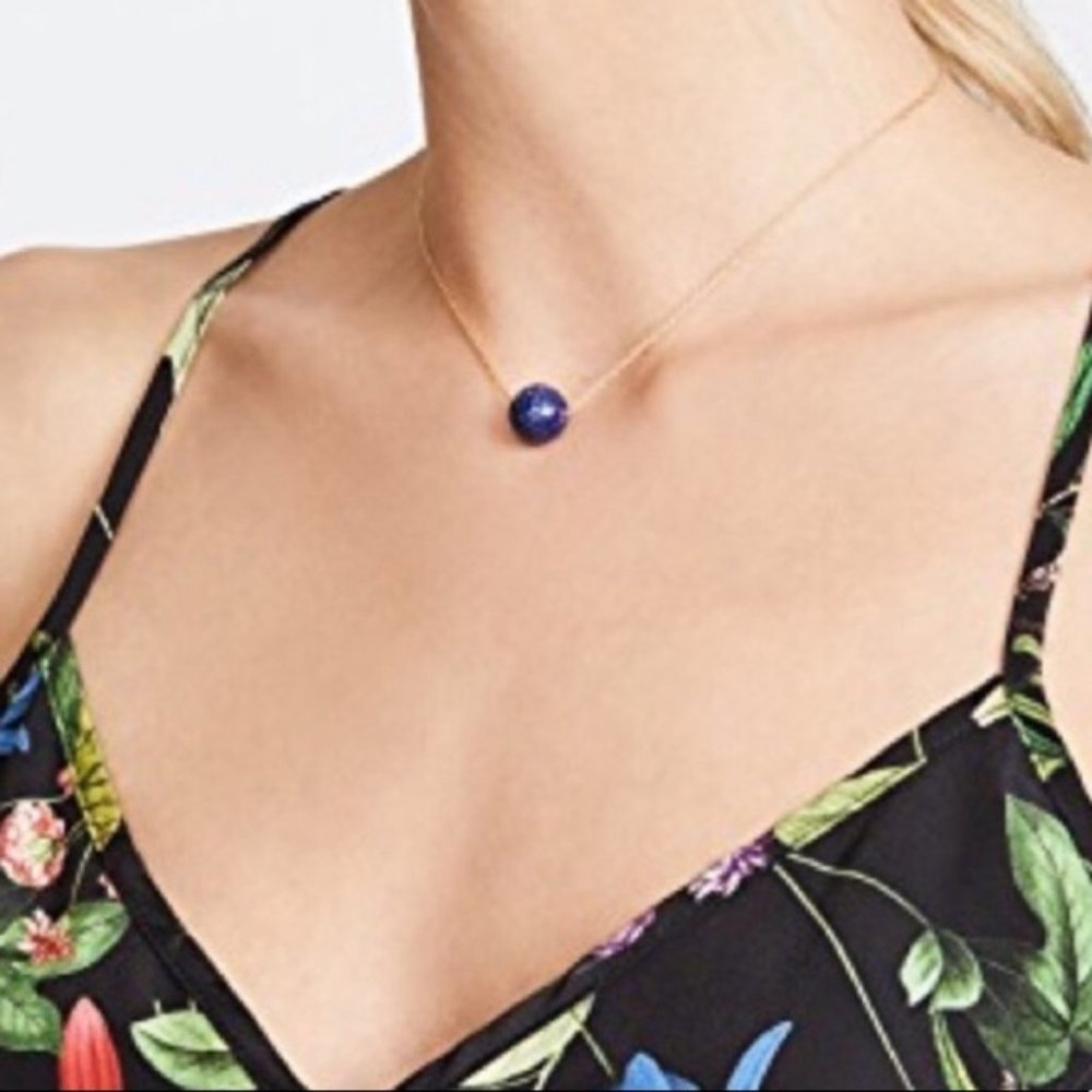 Gorjana Power Gemstone Adjustable Necklace Lapis Blue